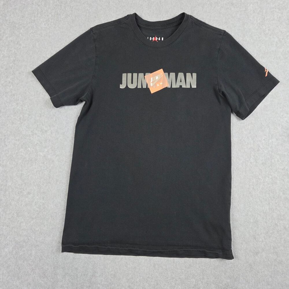 Air Jordan Size Small Jumpman T-Shirt Black Short Sleeve Crewneck Sleeve Logo - Picture 4 of 12
